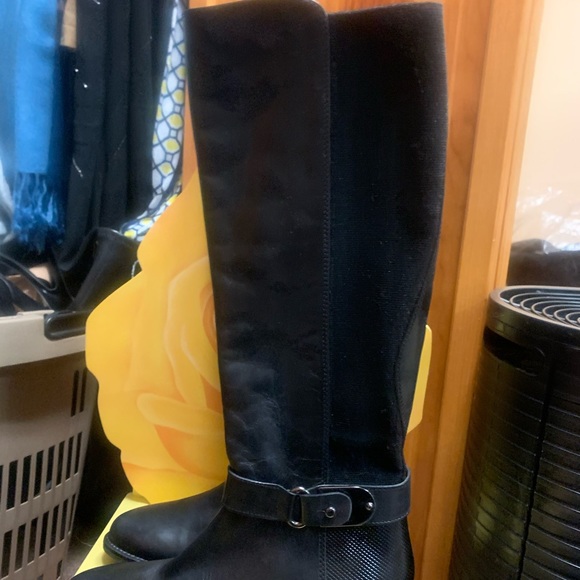 Black Italian Made leather boots size woman’s 4 - Picture 2 of 6
